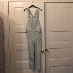 Light wash overalls